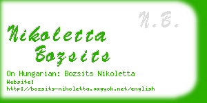 nikoletta bozsits business card